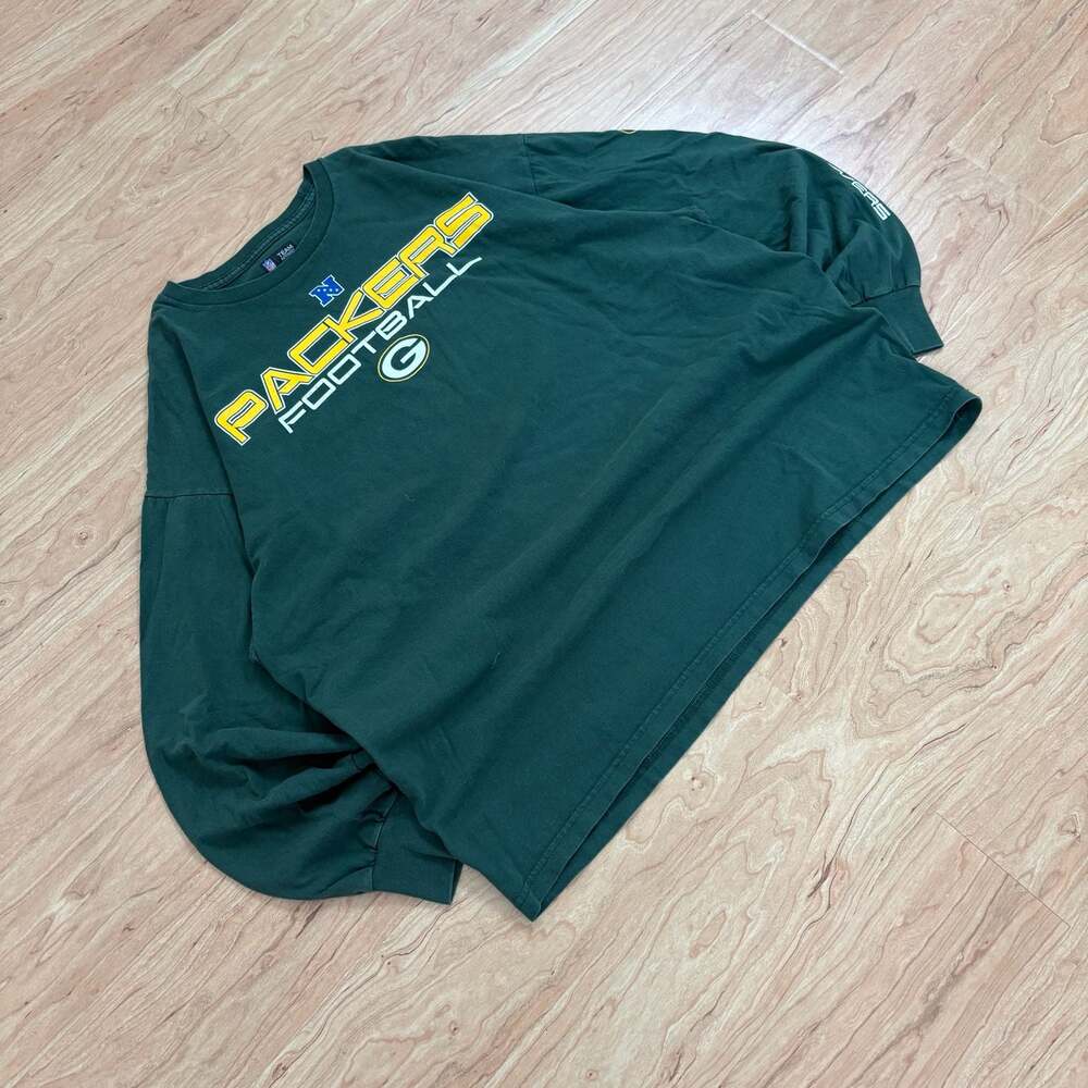 Vintage Green Bay Packers NFL Team Apparel Long Sleeve T-Shirt Green 2XL